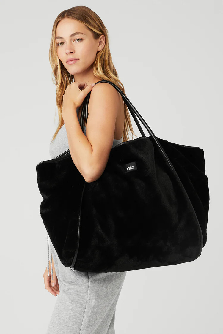 Faux Fur Tote Bag - Black | Alo Yoga (US)