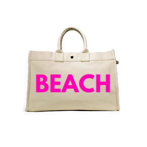East West Bag: Natural with Neon Pink BEACH NEW | Quilted Koala