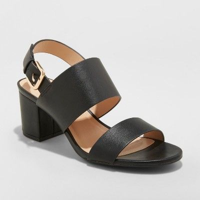 Women's Haley Two Strap City Sandal Pumps - A New Day™ | Target