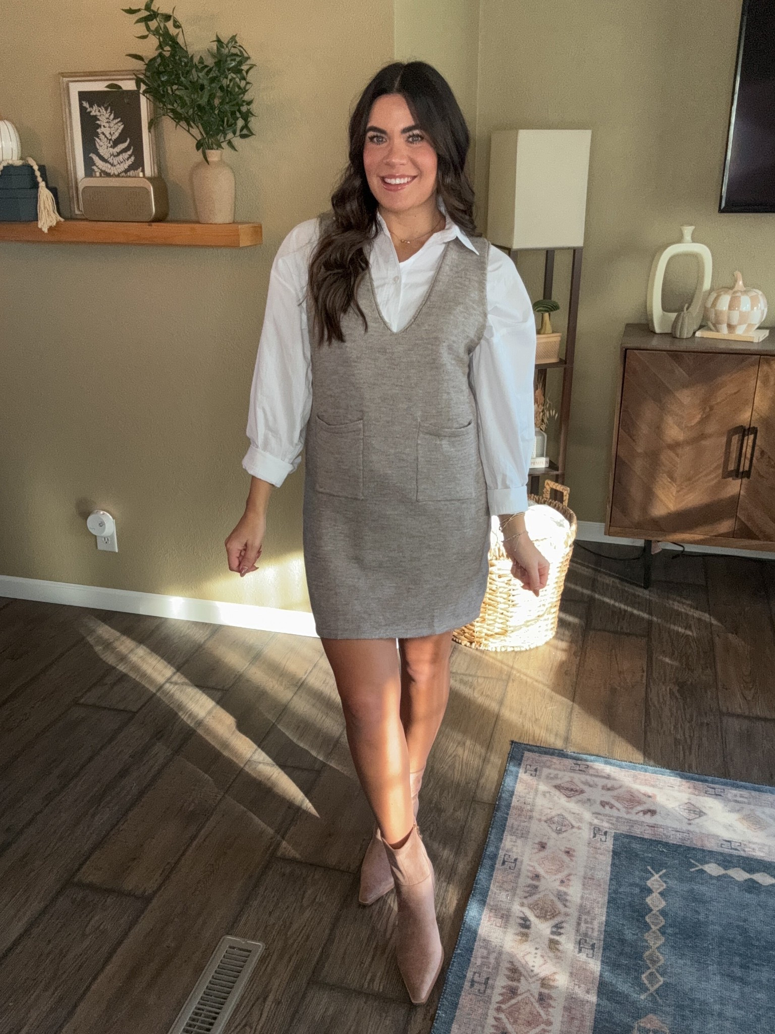 Amazon sweater dress- size small
Suede booties

#LTKFindsUnder50 #LTKBump #LTKFindsUnder100