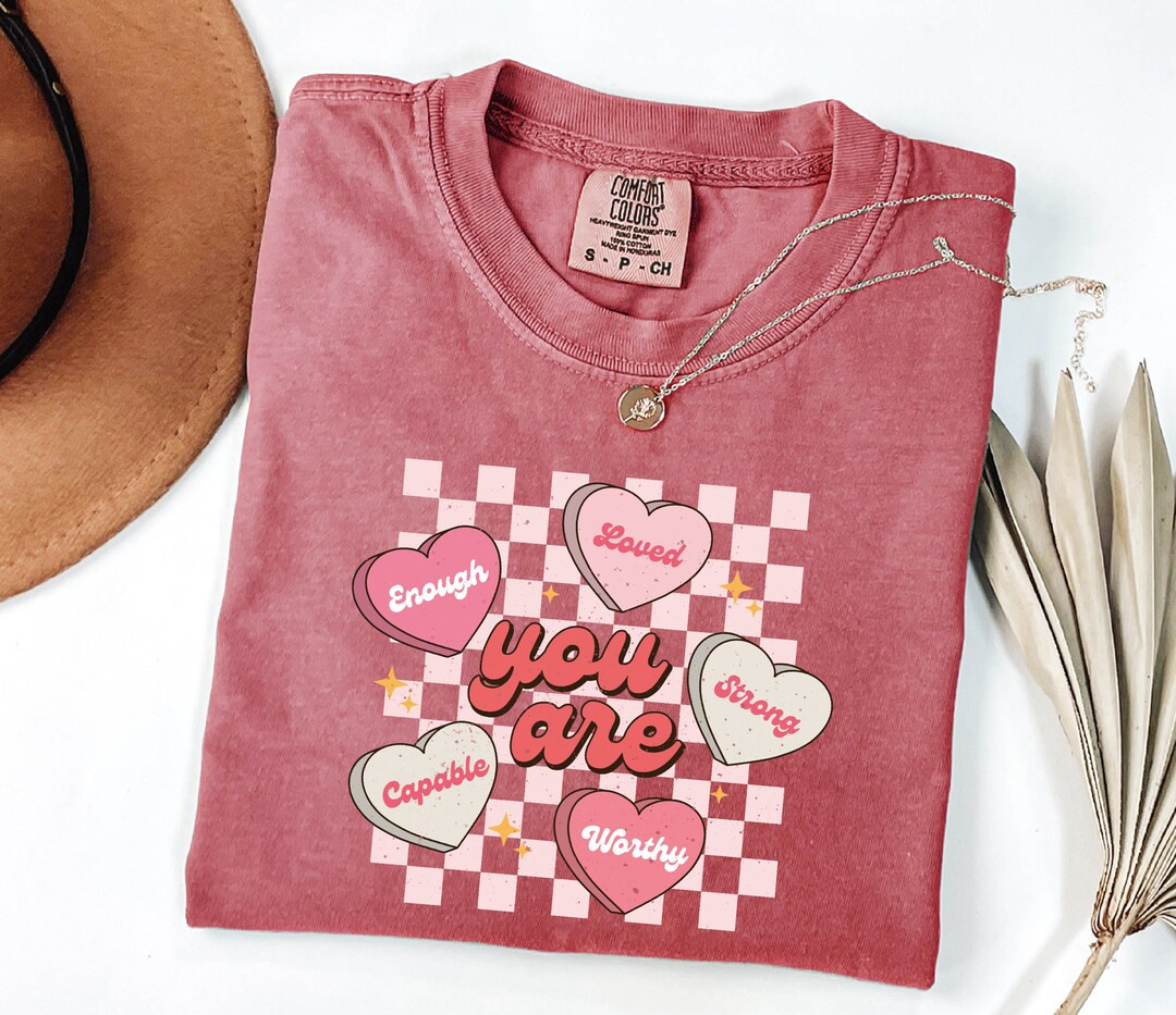 Comfort Colors® Retro Teacher Valentines Shirt, Positive Affirmation Shirt, Cute Teacher Life Va... | Etsy (US)