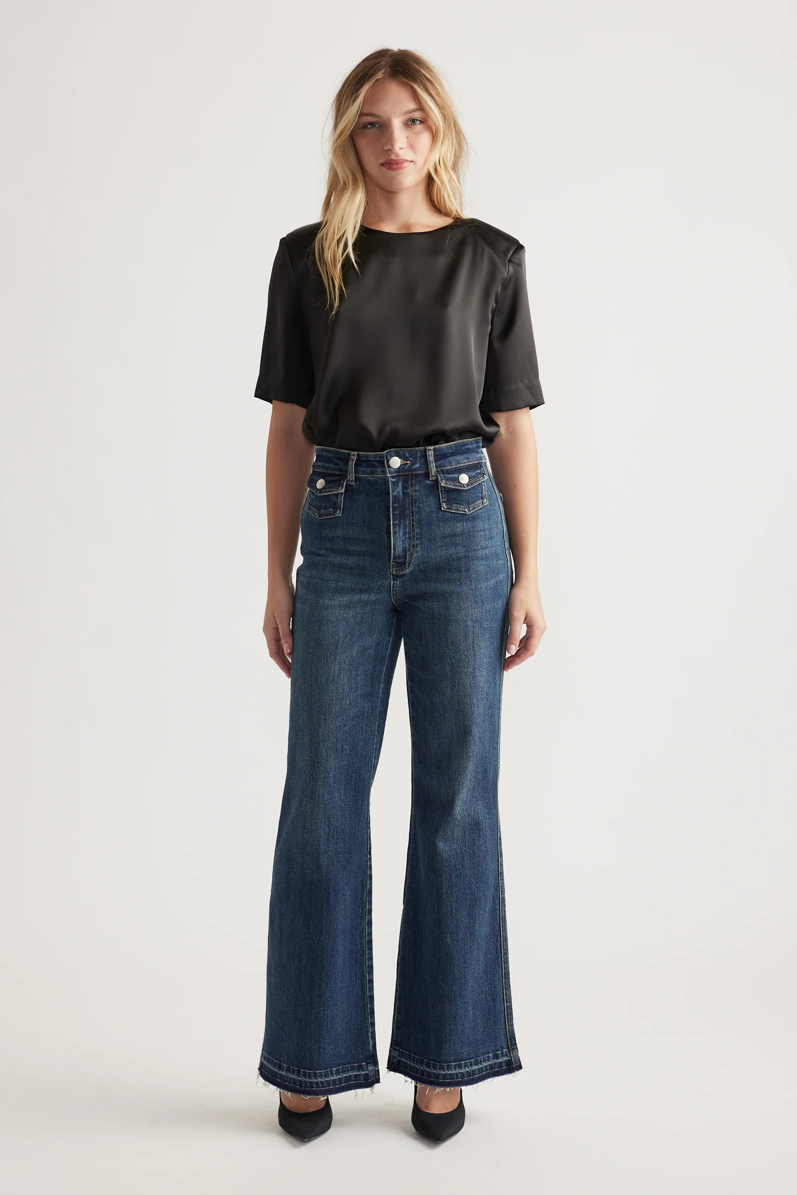 Bea Flare Jean - Monterey Blue | DECJUBA