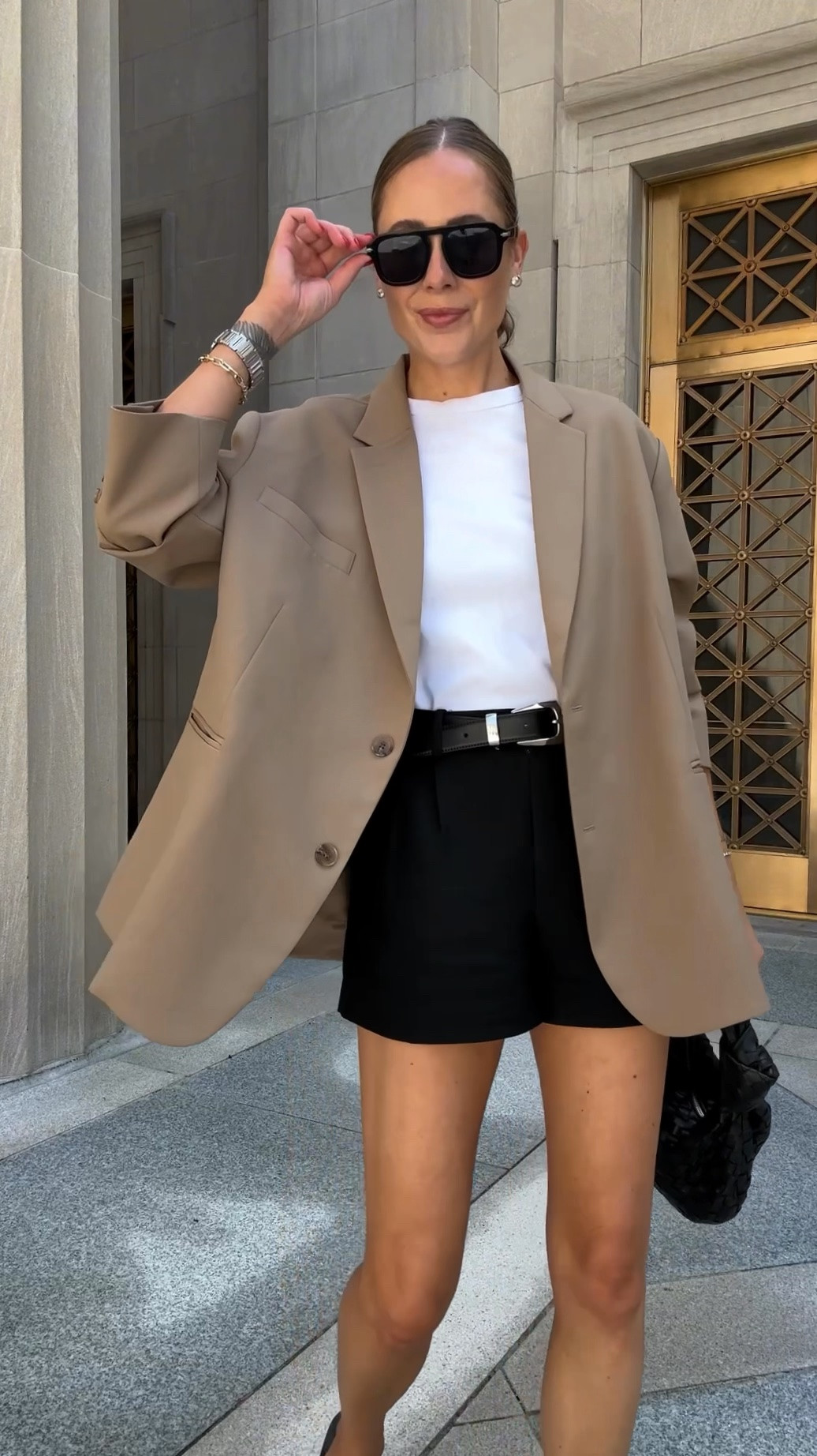 Fashion Jackson, black shirts, white tee, oversized tan blazer (mine is Frankie shop - linked similar)

#LTKOver40 #LTKSeasonal #LTKootd