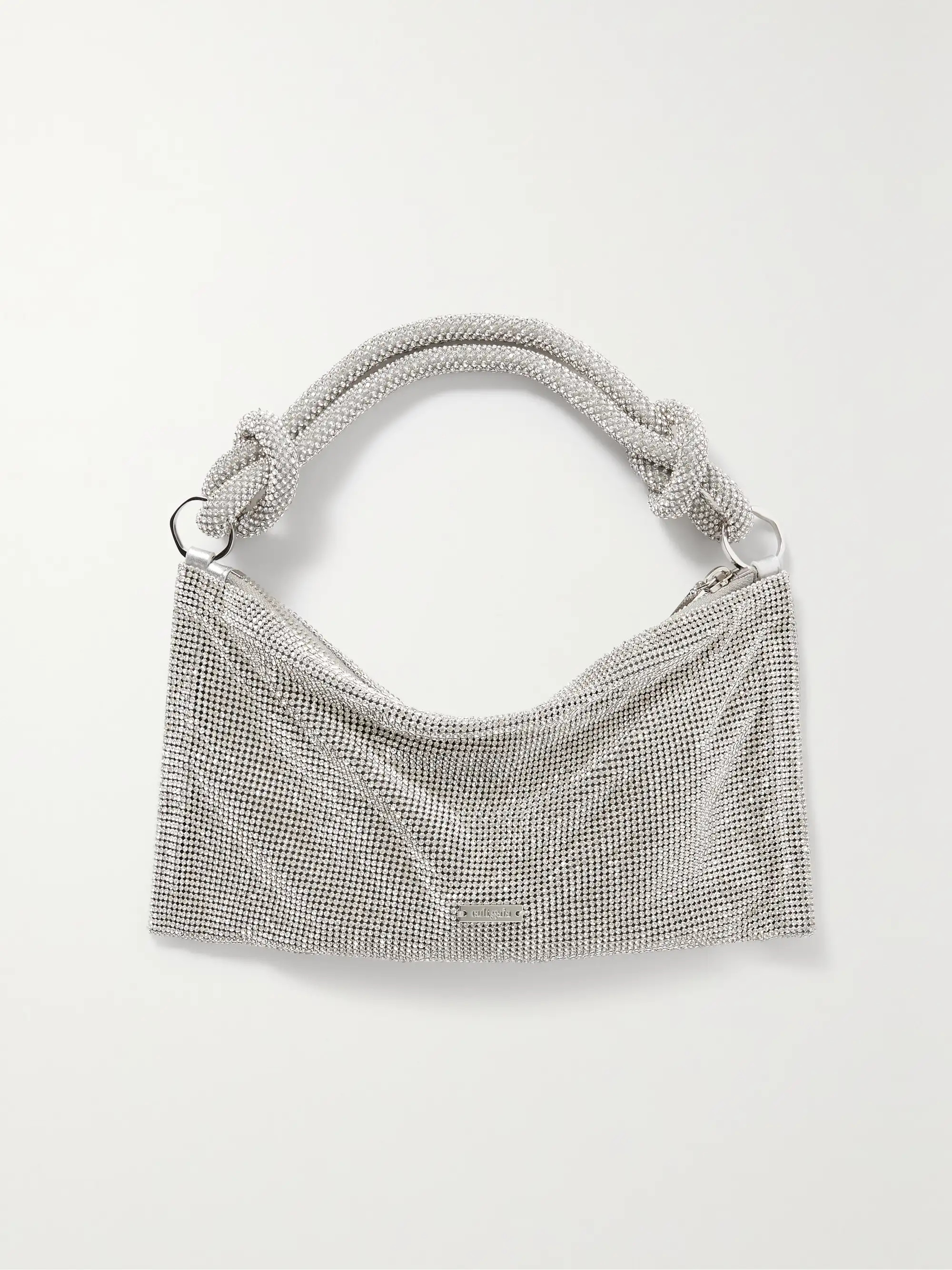 Hera nano crystal-embellished knotted satin shoulder bag | NET-A-PORTER (US)