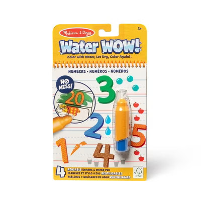 Melissa & Doug On the Go Water Wow! Reusable Water-Reveal Activity Pad - Numbers: Includes Waterbrush, Art Craft Tool Set | Target