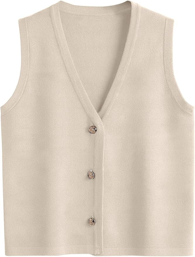 LILLUSORY Vest Tops, Striped Sweaters Shirts Blouses Jacket | Amazon (US)