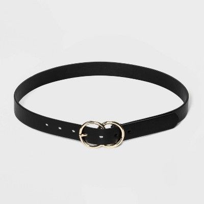 Women's Double Buckle Belt - A New Day™ Black | Target