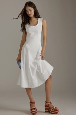 By Anthropologie Sleeveless Scoop-Neck Midi Dress | Anthropologie (US)