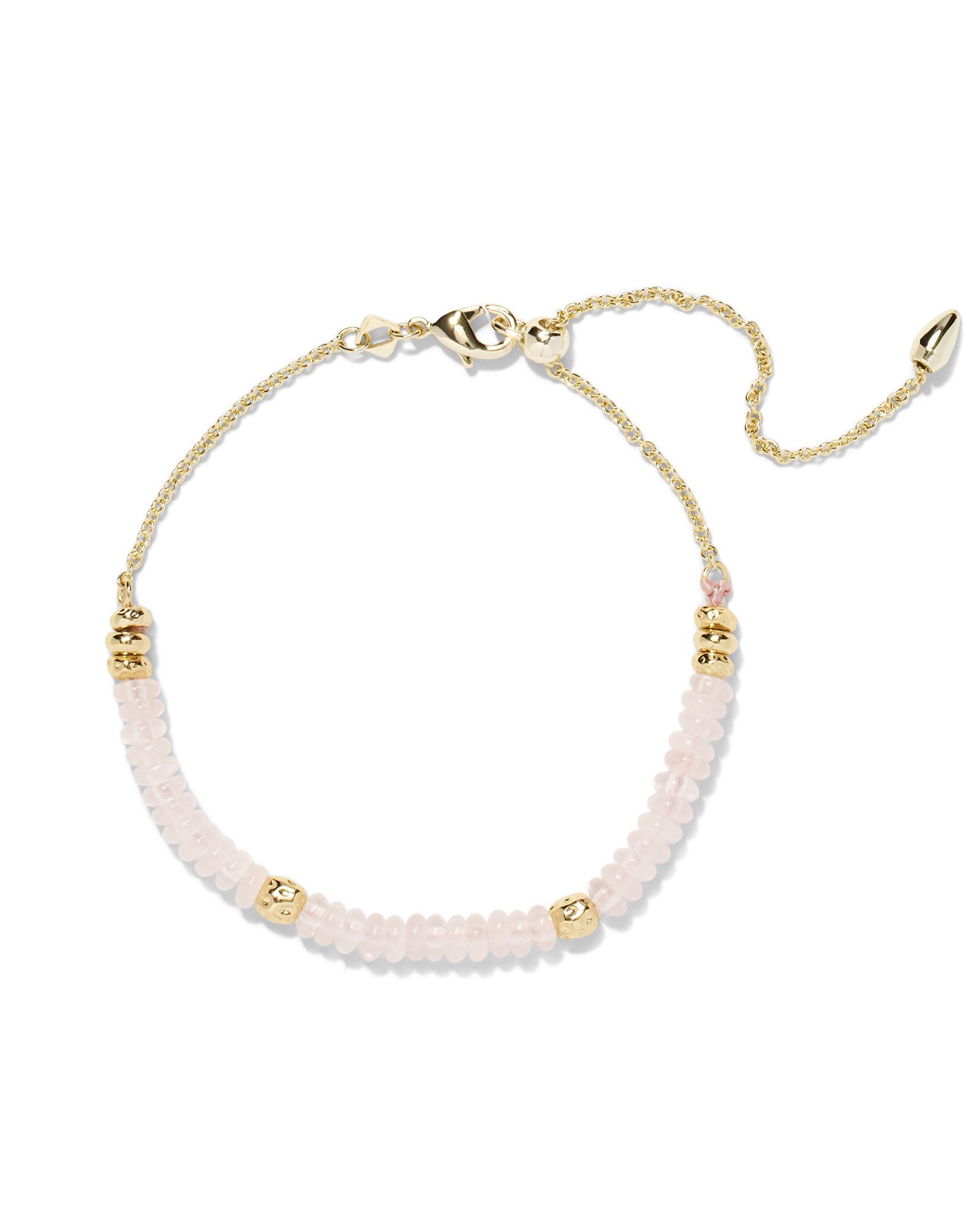 Deliah Gold Delicate Chain Bracelet in Rose Quartz | Kendra Scott