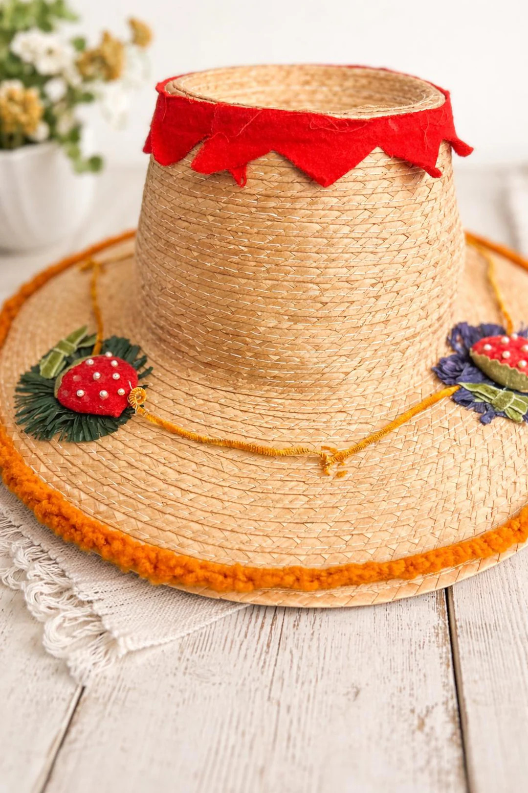 Vintage Strawberry Straw Hat Made in Japan, Cottagecore Garden Hat, Vintage Raffia Sun Hat With S... | Etsy (US)