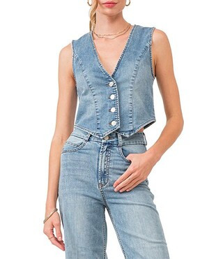 Dear John Norris Denim Princess Seam Sleeveless Vest | Dillard's | Dillard's