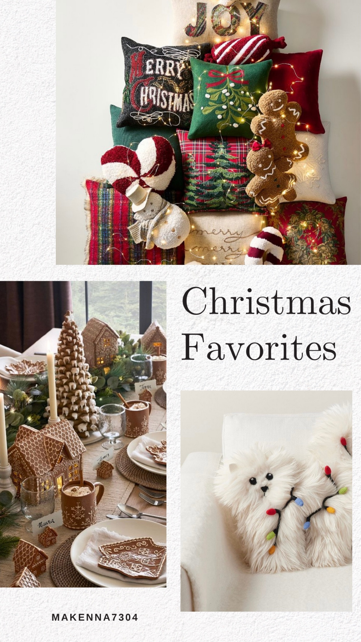 Christmas home decor
Pillows 
Table decoration 
Gingerbread 

#LTKHoliday #LTKHome #LTKFamily