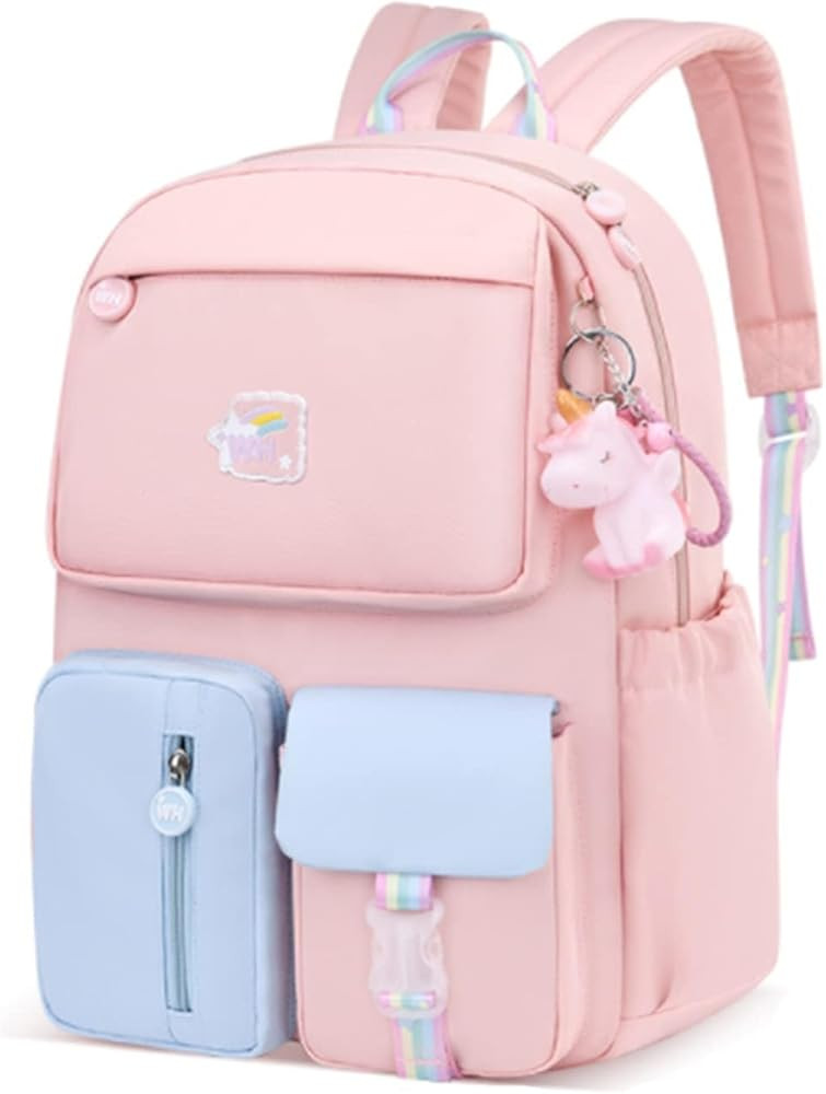 KEBEIXUAN Cute Backpacks for School Girls Aesthetic Bright Color Kids Backpack Bookbag for Girls ... | Amazon (US)