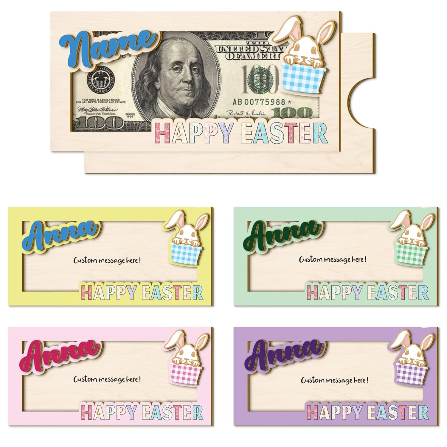 Easter Money Holder, Easter Basket Stuffers With 3 Bunny Tags, Easter Gifts for Teens, Easter Gif... | Amazon (US)
