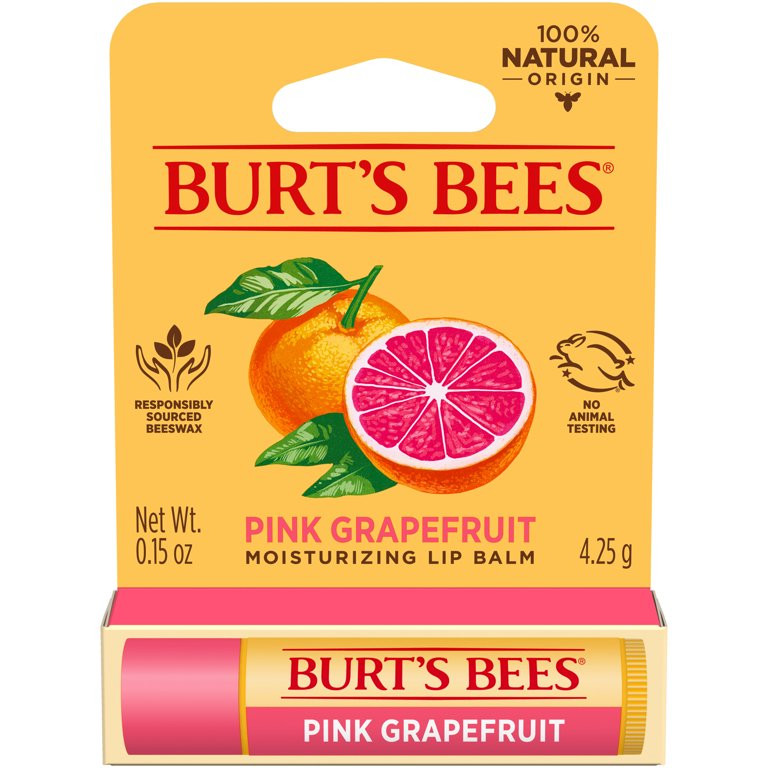 Burt's Bees 100% Natural Moisturizing Lip Balm, Pink Grapefruit, 1 Count | Walmart (US)