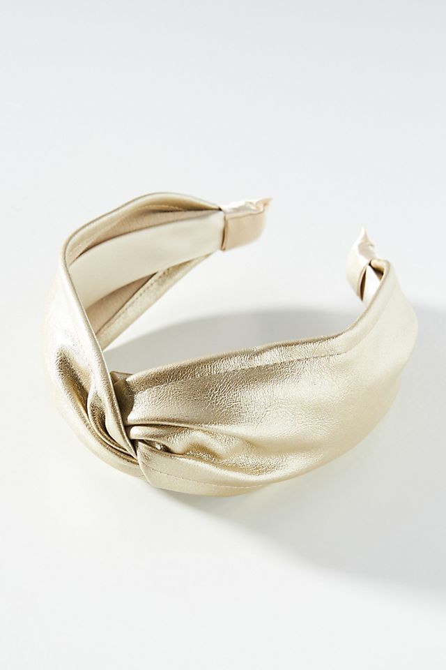 Metallic Faux Leather Knotted Headband | Anthropologie (US)