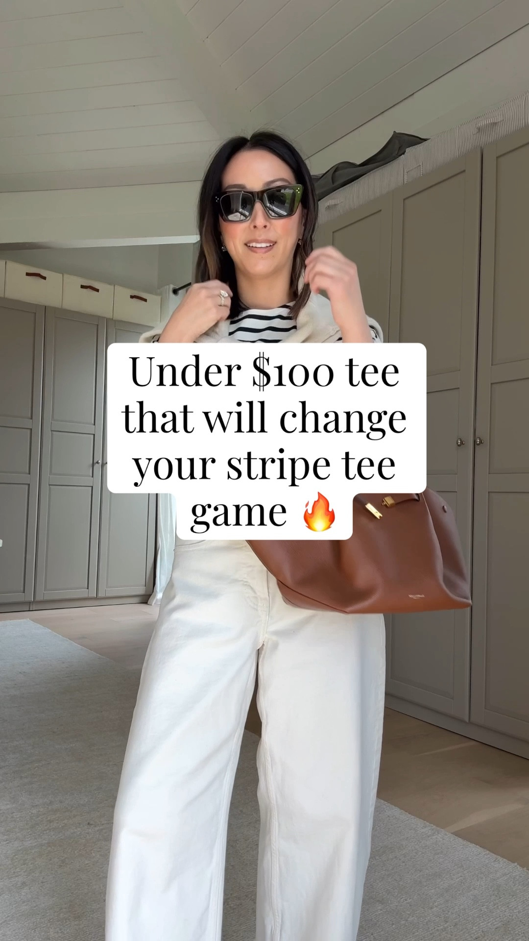 Cannot stop wearing this tee. It’s so elevated just by itself. Runs roomy. But I love this fit!

Tuckernuck tee xs
Everlane curve jeans 26 - cut hems and sized up 
Staud flats 35
Everlane cashmere sweater xs - color is old
DeMellier midi bag
Celine sunglasses 
Electric Picks earrings
Dorsey James necklace 16"

#LTKmomlife #LTKgrwm #LTKPetite