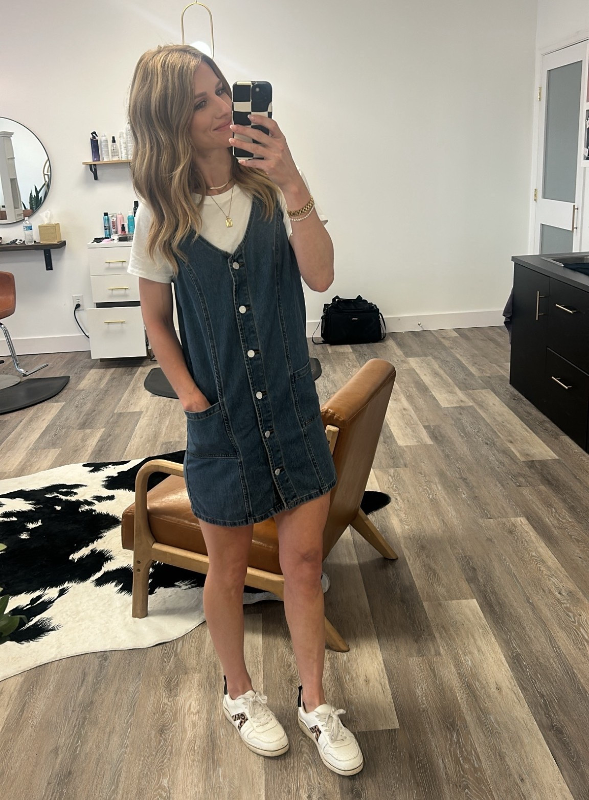 Jean Jumper Dress with White Tshirt 

#LTKSeasonal #LTKWorkwear