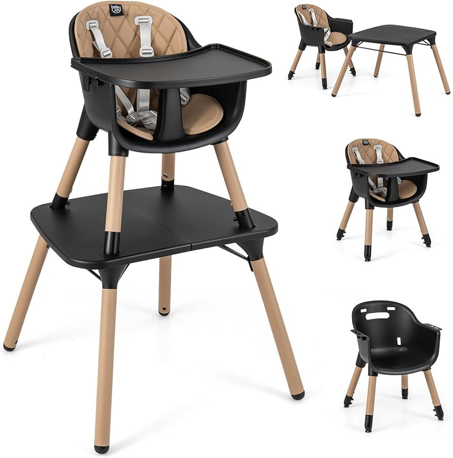 BABY JOY High Chair, 5 in 1 Convertible Highchair for Babies & Toddlers | Booster Seat | Table an... | Amazon (US)