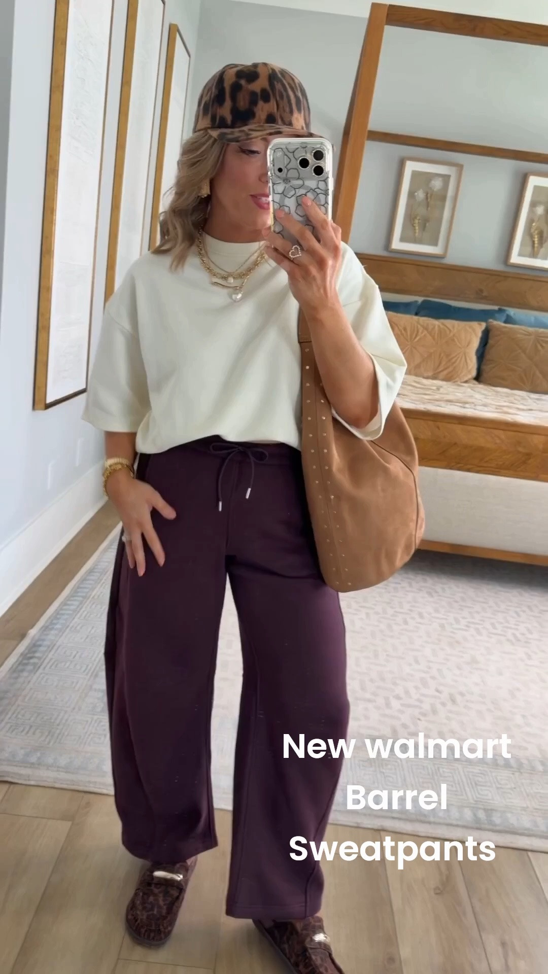 The fall color combination I cannot get enough of—burgundy, cream and leopard! 🤎🐆 These new Walmart fashion finds make the cutest elevated comfy outfit. I love the relaxed wide-leg pants paired with an easy cream top, then dressed up with leopard loafers, a leopard hat, layered gold jewelry and a rich brown bag. Perfect for school drop-off, errands, travel or any day you want to be comfortable but still look put together!

#walmartfashion #walmartfinds #walmartstyle #walmartnewarrivals #walmartfashionfinds #walmartoutfit #chocolatebrown #leopardprint #comfyoutfit #casualstyle #fallfashion #falloutfitideas #momstyle #affordablefashion #schooldropoffstyle

#LTKootd #LTKmomlife #LTKPetite
