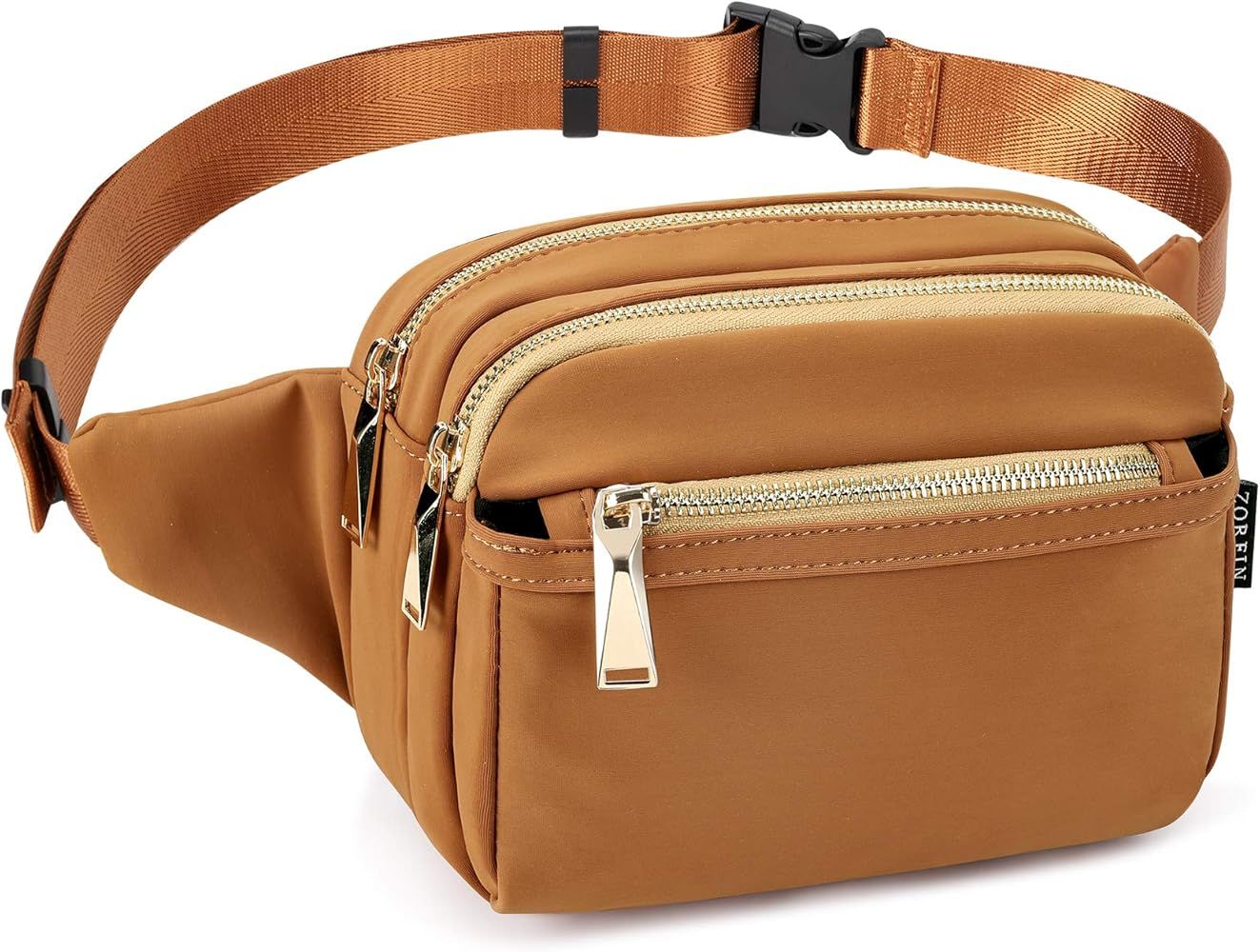 ZORFIN Fanny Packs for Women Men Fashion Waist Pack Bag Multi-Pockets Large Capacity Hip Bum Bag for | Amazon (US)