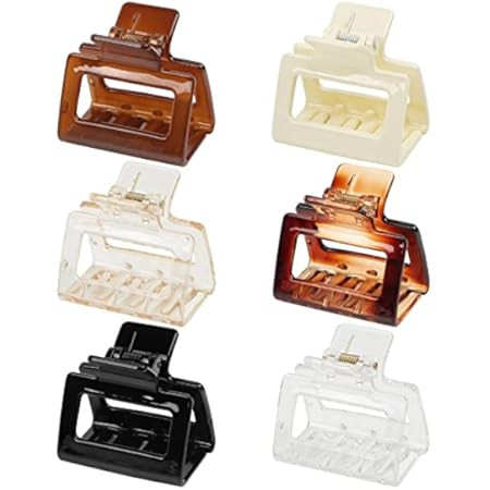 AiMHariacc 4 PCS Hair Claw Clips, 2” Small Hair Clips for Medium Thick Hair Square Claw Clips for Th | Amazon (US)