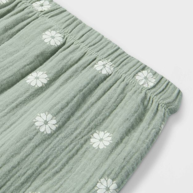 Grayson Collective Toddler Girls' Daisy Gauze Jogger Pants - Sage | Target