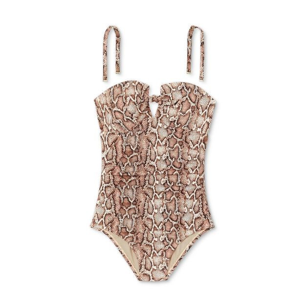 Women's Textured Pique Tie-Front High Coverage One Piece Swimsuit - Kona Sol™ | Target