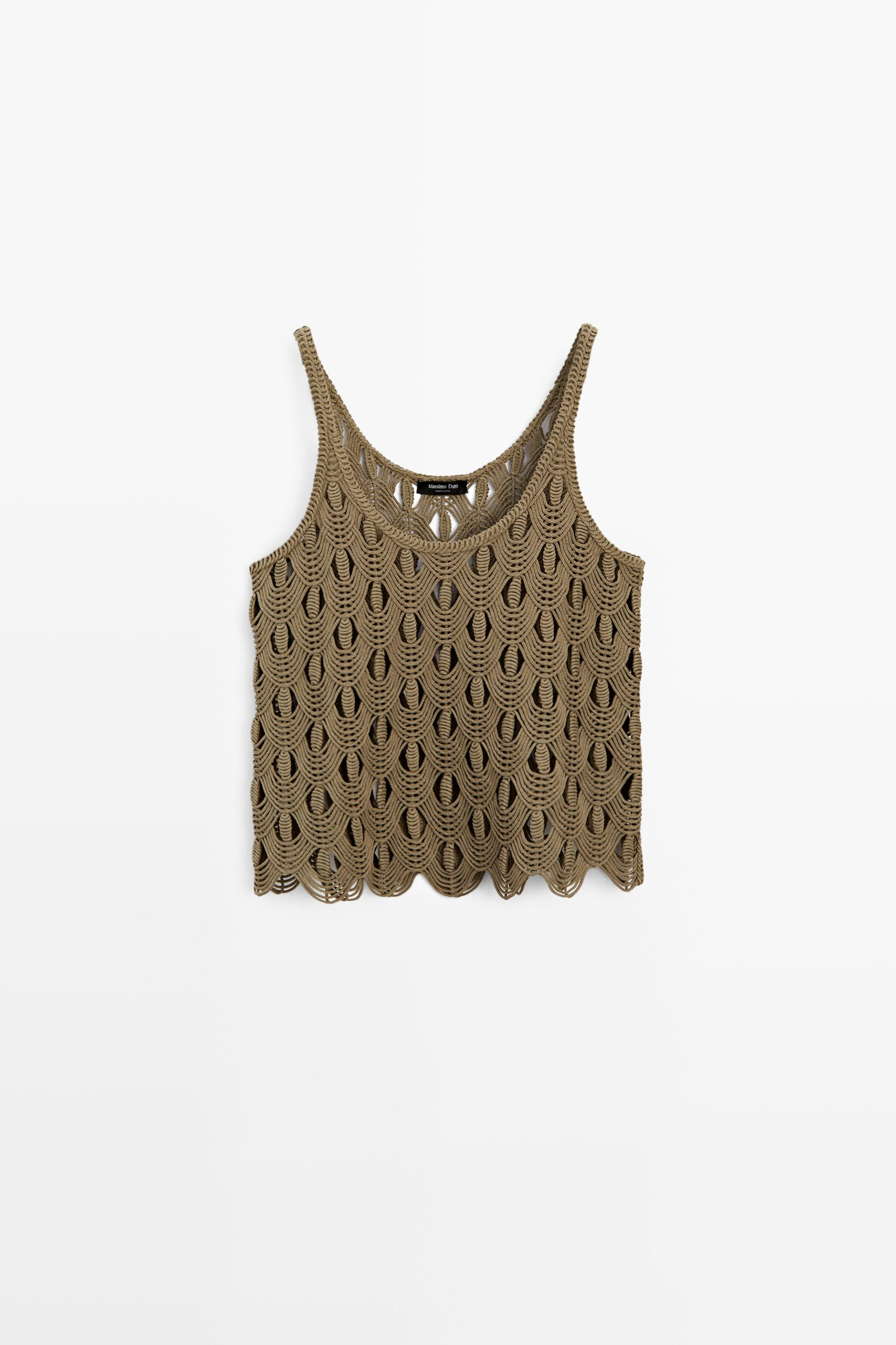 Strappy top with crochet detail | Massimo Dutti UK