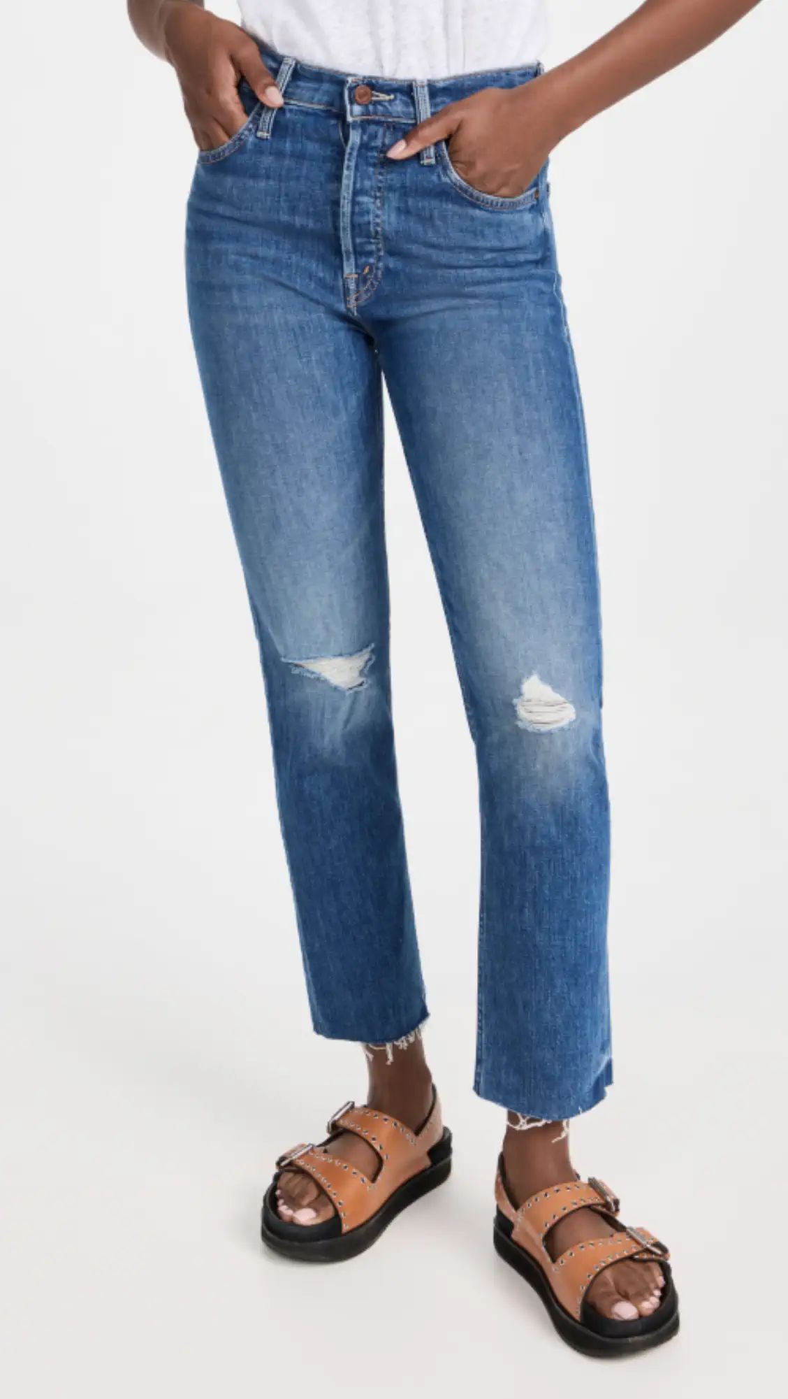 MOTHER The Tomcat Ankle Fray Jeans | Shopbop | Shopbop