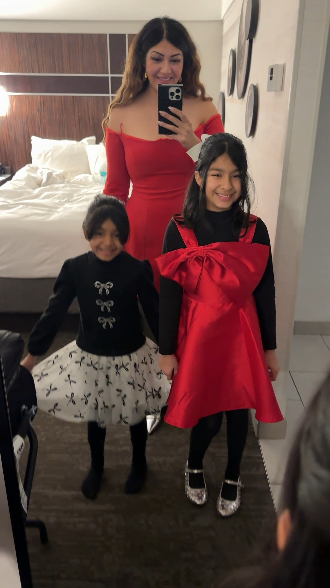 Holiday outfits for the family ✨✨ We wore these festive looks to see a holiday musical on Broadway and they were perfect for the season. The girls looked adorable in a red bow dress + black velvet, and my red mini dress felt so classic and chic. Linking everything for your next holiday musical, family photo, or Christmas night out! ❤️🎄

holiday family outfits, Broadway holiday outfit, red bow dress girls, velvet holiday dress kids, red mini dress outfit, holiday style 2025

#FamilyHolidayStyle #HolidayOutfits2025 #BroadwayOutfits #HolidayFashionFinds #LTKHolidayLooks #dillards 

#LTKTravel #LTKHoliday #LTKmomlife