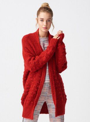 Red - Cardigan - Dilvin | Modanisa (US)