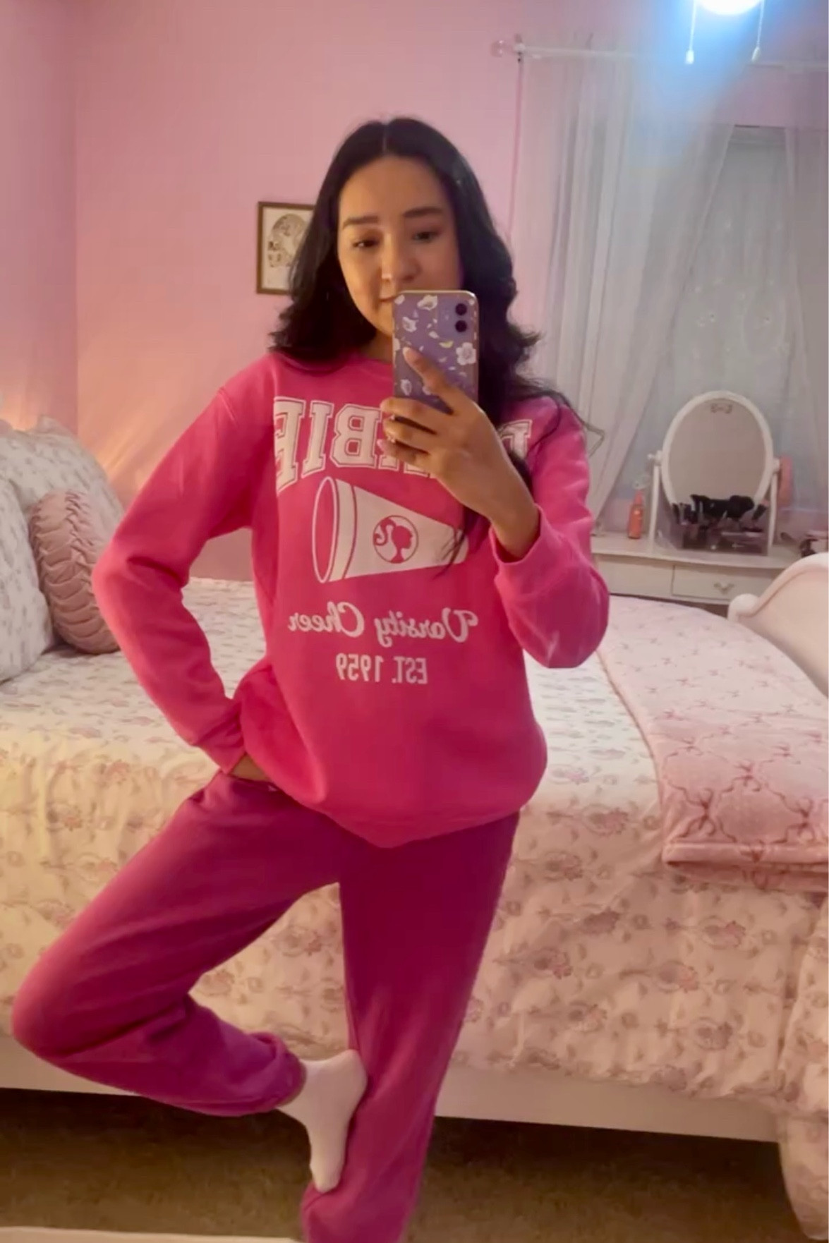 Cozy wear set 🎀 Everything fits true to size 

Sweats wearing size XS
Barbie sweatshirt wearing size S

#pinkset #pinksweatshirt 
#cozywear #barbie #barbieclothes #barbiehoodie #comfy #athleisurewear #OldNavysweatpant

#LTKGiftGuide #LTKFindsUnder50 #LTKActive