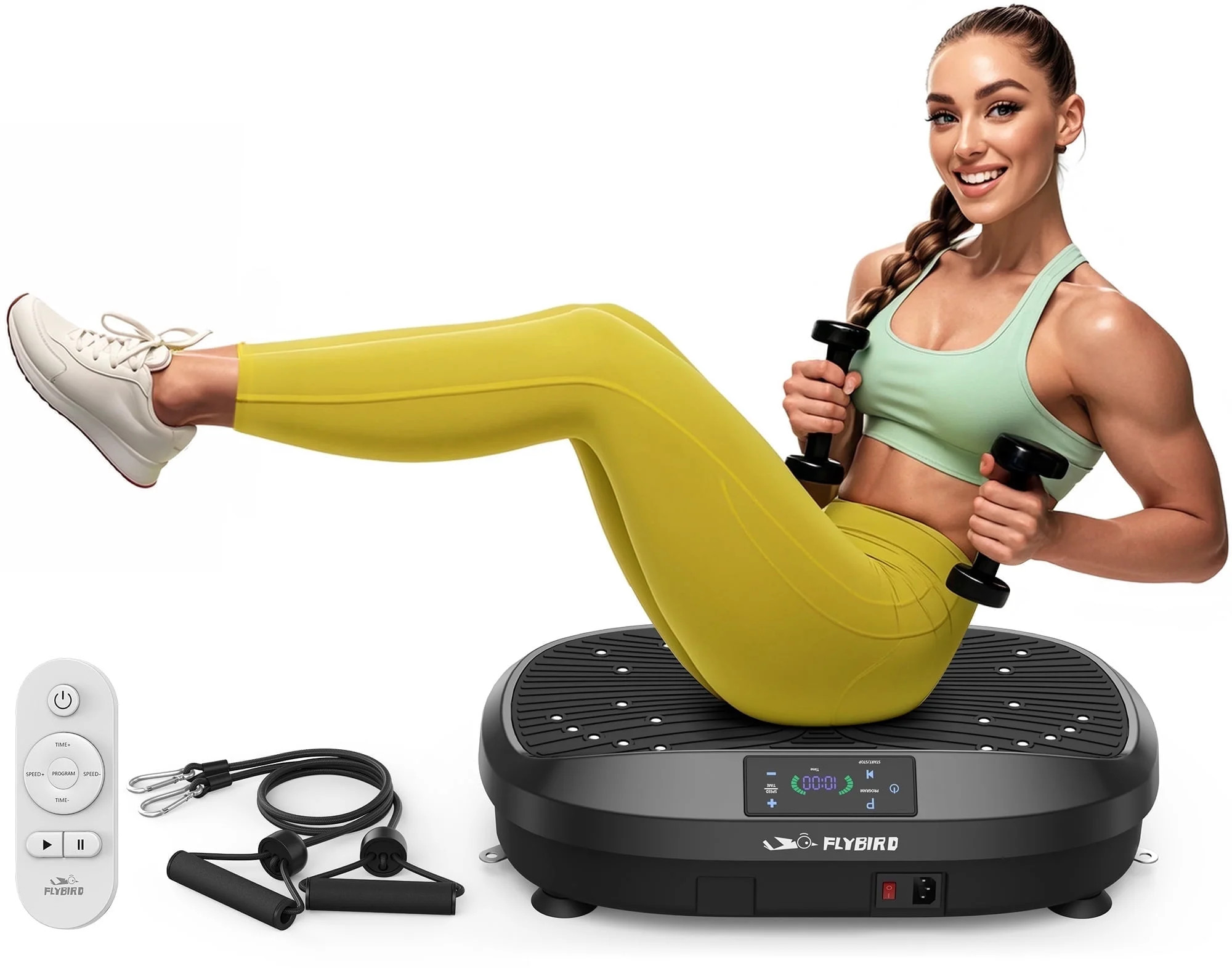 FLYBIRD Vibration Plate, Whole Body Workout Vibration Fitness Platform for Lymphatic Drainage, wi... | Walmart (US)