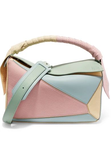 Loewe - Puzzle Color-block Leather Shoulder Bag - Pink | NET-A-PORTER (UK & EU)