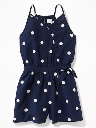 Sleeveless Wrap-Front Romper for Girls | Old Navy US