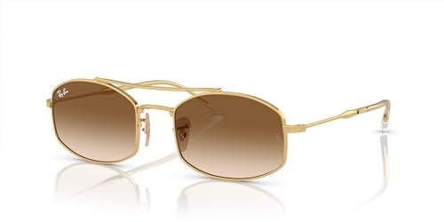 Ray-Ban RB3719 Oval Sunglasses, Gold/Clear Gradient Brown, 51 mm | Amazon (US)