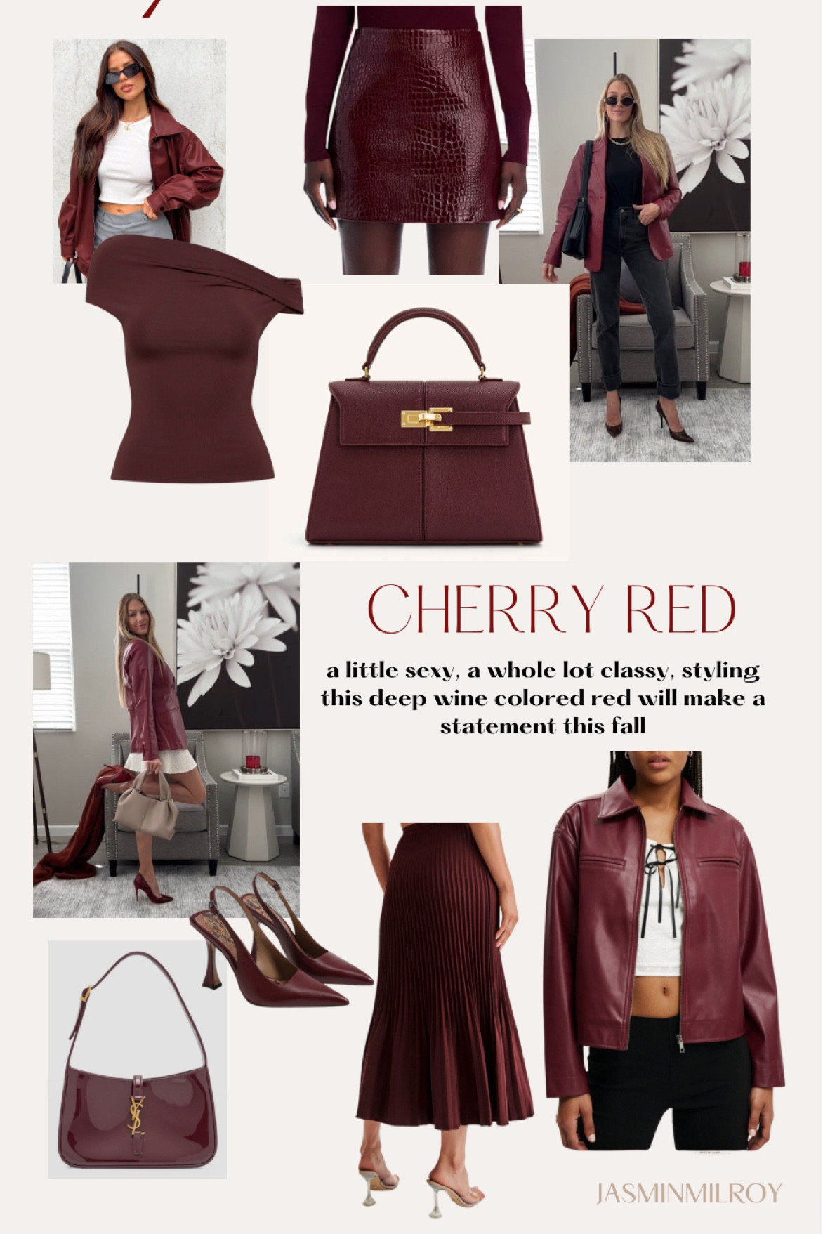 Cherry red, fall trends, wine red, red outfit, red skirt, cherry red jacket, cherry red skirt, 

#LTKFindsUnder50 #LTKFindsUnder100 #LTKFallSale