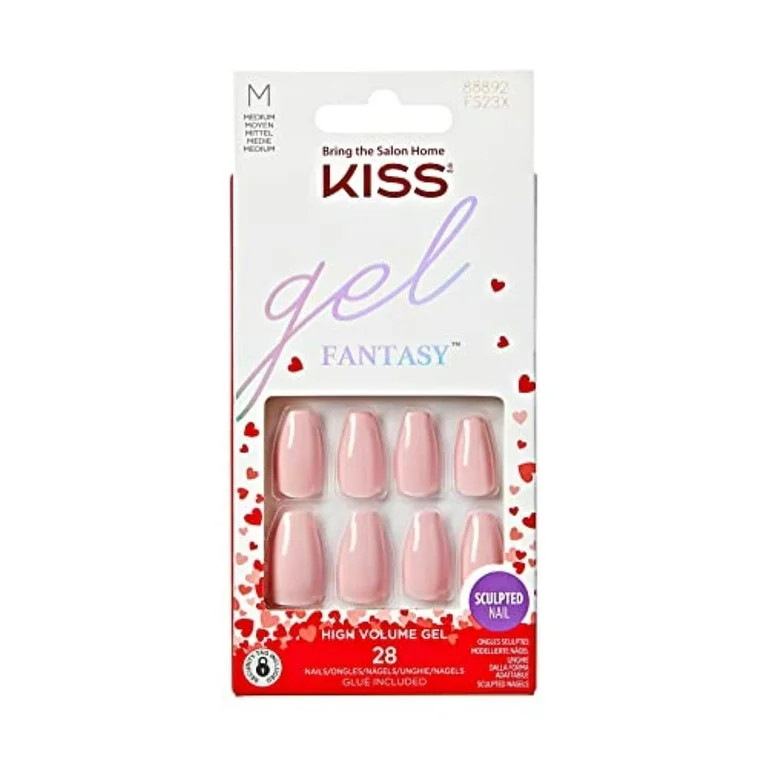KISS Gel Fantasy Valentine’s Day Sculpted Nails, ‘XOXO’, 28 Count | Walmart (US)