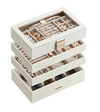 SONGMICS Jewelry Box Organizer with Glass Lid, 4-Layer Jewelry Storage, with 3 Drawers, Modern St... | Amazon (US)