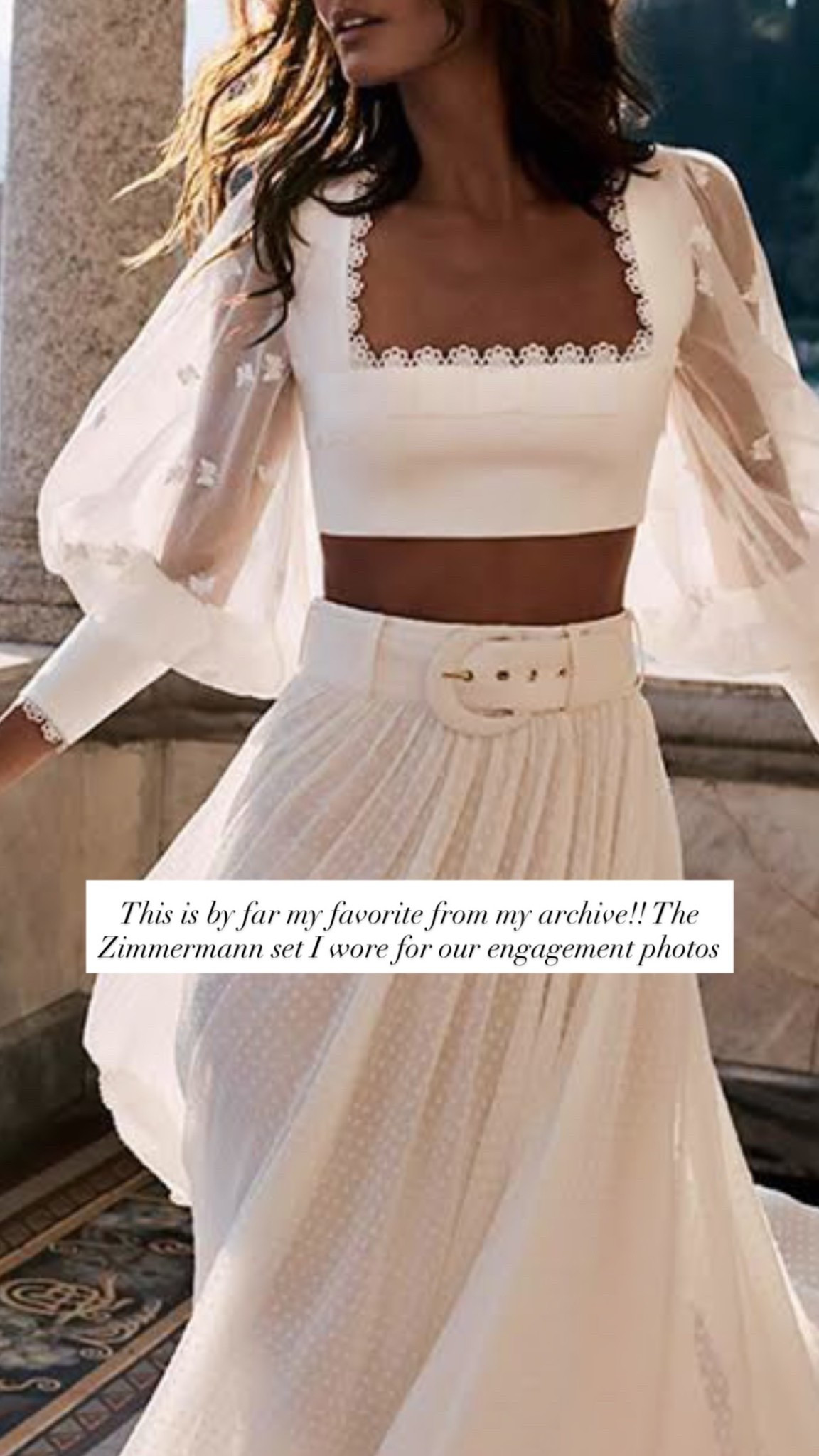 This is by far my favorite from my archive!! The Zimmermann set I wore for our engagement photos