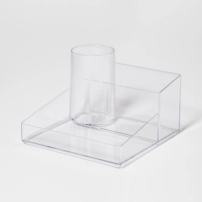 Bathroom Plastic Hair Accessory Vanity Organizer Clear - Brightroom™: Countertop Storage Tray, 8"x8"x5.3" | Target