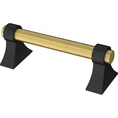 Brainerd Casual Dual Finish 3-in Center to Center Matte Black and Brushed Brass Cylindrical Bar D... | Lowe's