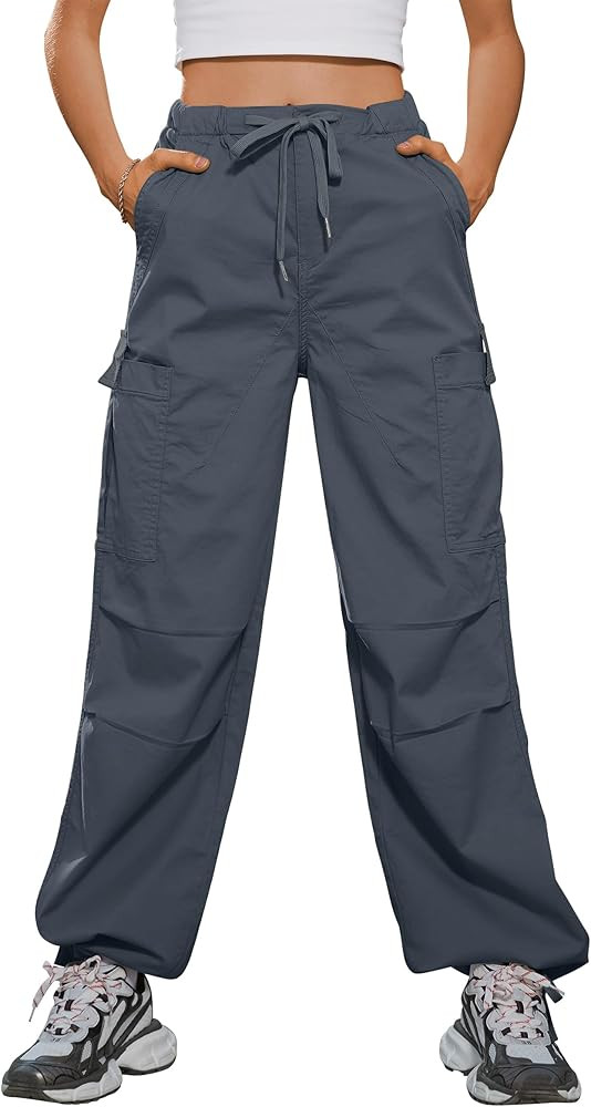 Cargo Pants Women Parachute Pants for Women Baggy High Waisted Pants with 6 Pockets Y2K Streetwea... | Amazon (US)