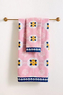 Flora Cotton Woven Floral Towel | Anthropologie (US)