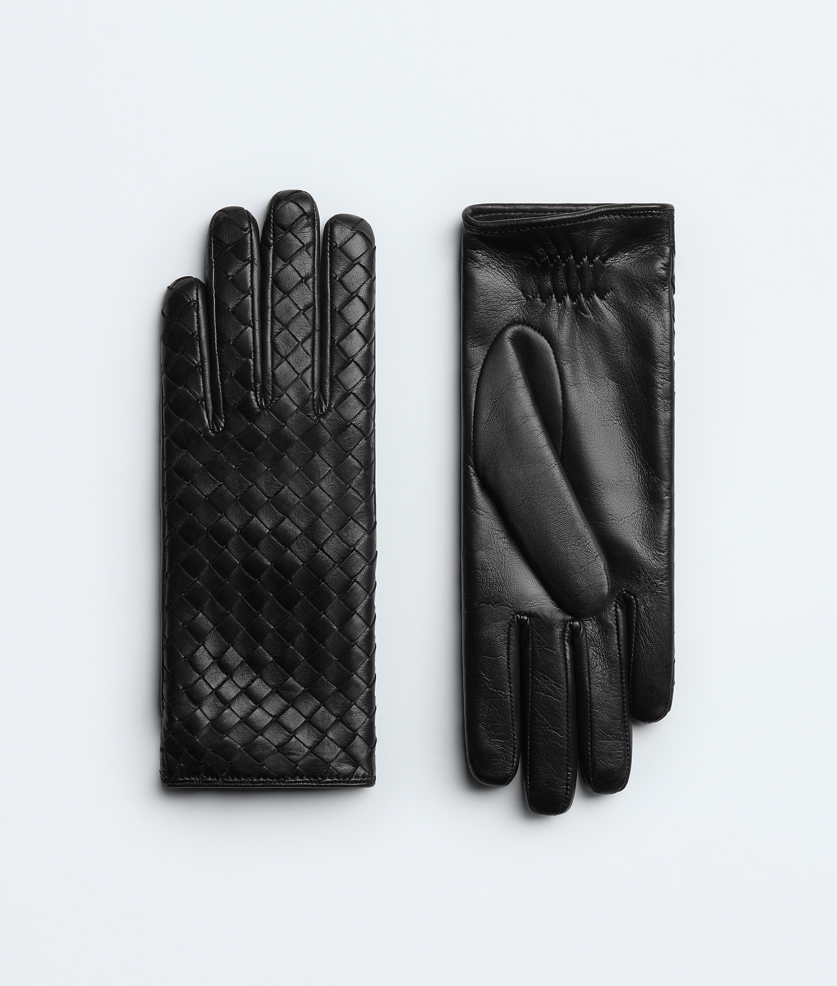 Women's Intrecciato Leather Gloves in Nero | Bottega Veneta