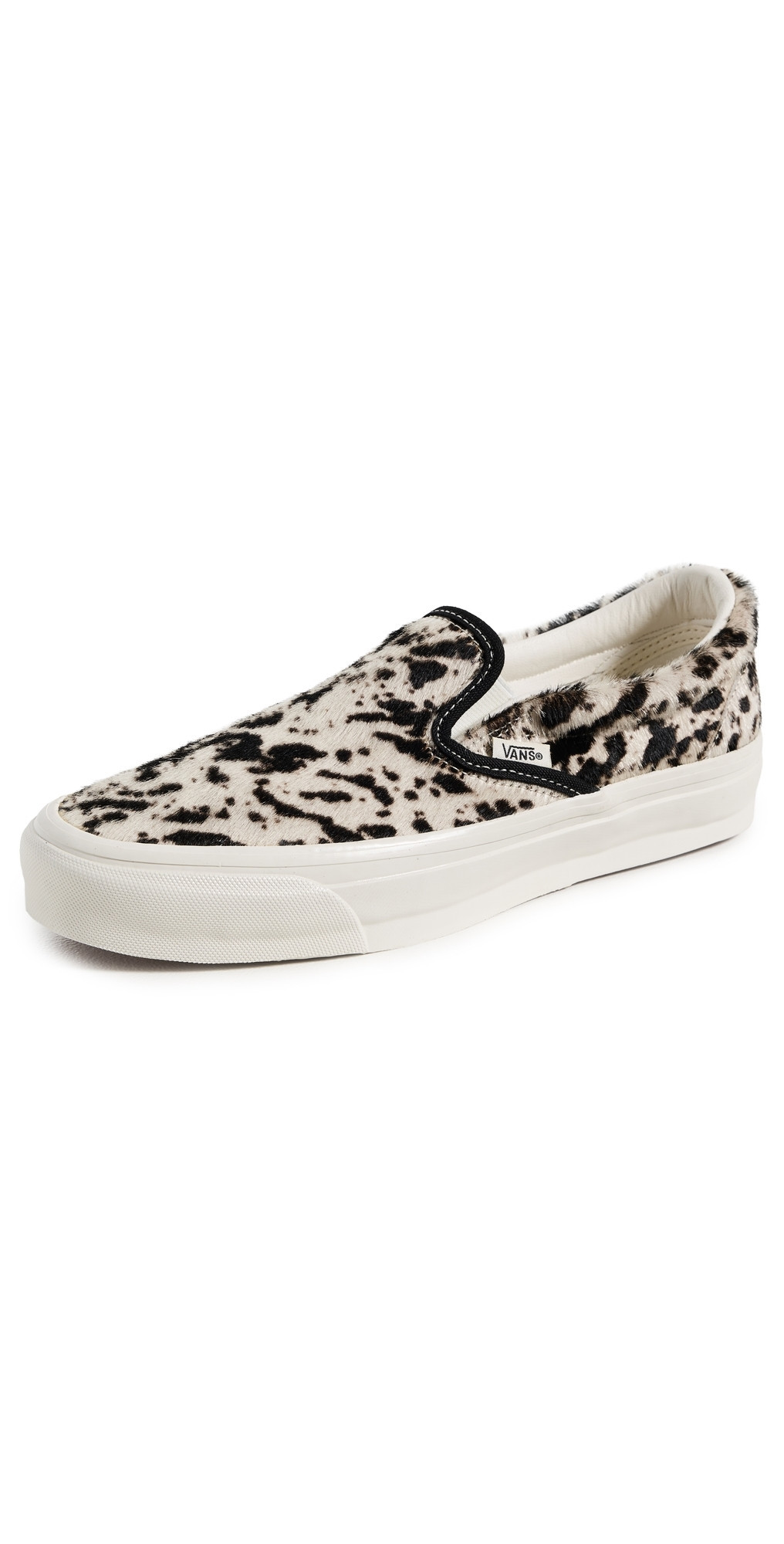 Vans LX Classic Slip On Sneakers Pony Hair Black/White M 9/ W 10.5 | Shopbop