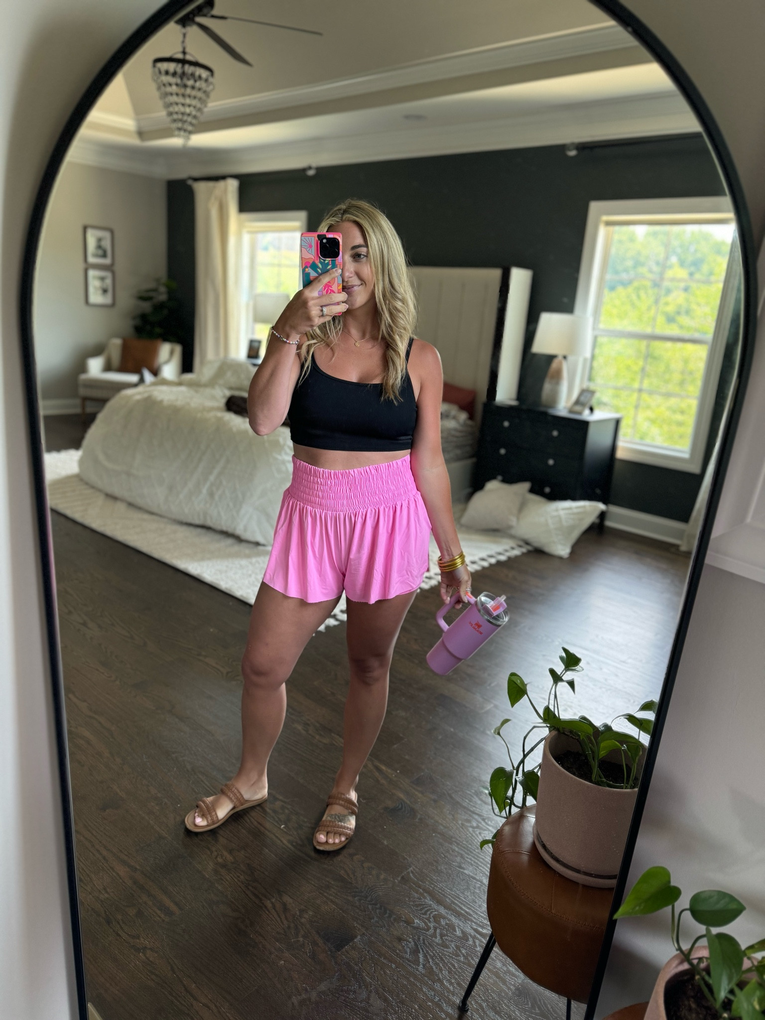 Gets home from church and immediately changes into swimsuit… 🩷 size medium in shorts and medium in bathing suit

#LTKFindsUnder50 #LTKStyleTip #LTKSwim