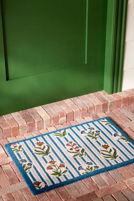 Parker Floral Striped Coir Printed Doormat | Anthropologie (US)