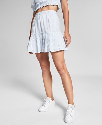 Women's Cotton Tiered A-Line Skirt | Macys (US)